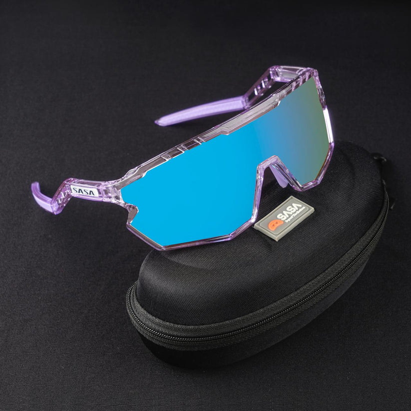 SASA Z-Series Prismatic Purple Frame with Ice Blue Lens Sports Sunglasses