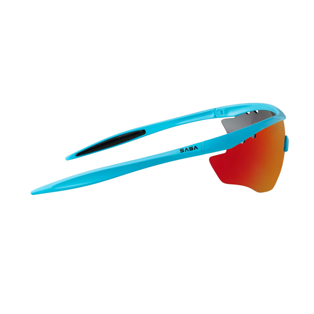 SASA Hawkeye Matte Turquoise Blue Frame Red Revo Lens Sports Sunglasses