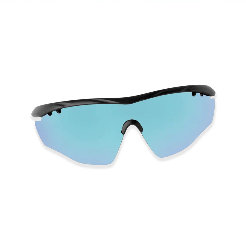 SASA Hawkeye Matte Black Frame Ice Blue Revo Lens Sports Sunglasses