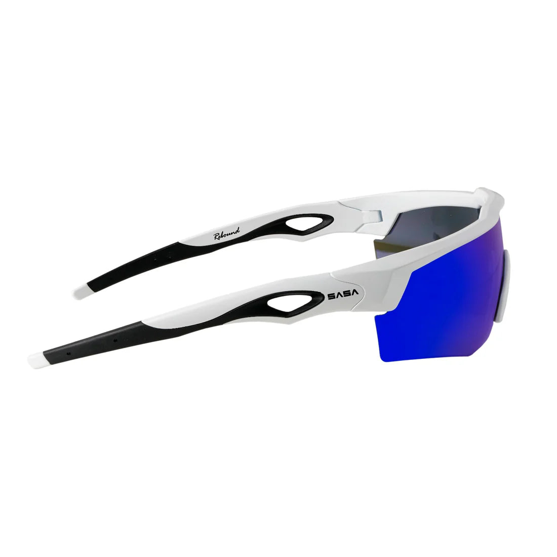 SASA Rebound Matte White Frame Blue Lens Sports Sunglasses