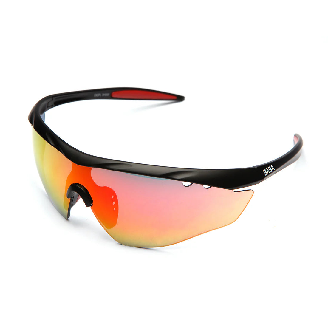 SASA Hawkeye Matte Black Frame Red Revo Lens Sports Sunglasses