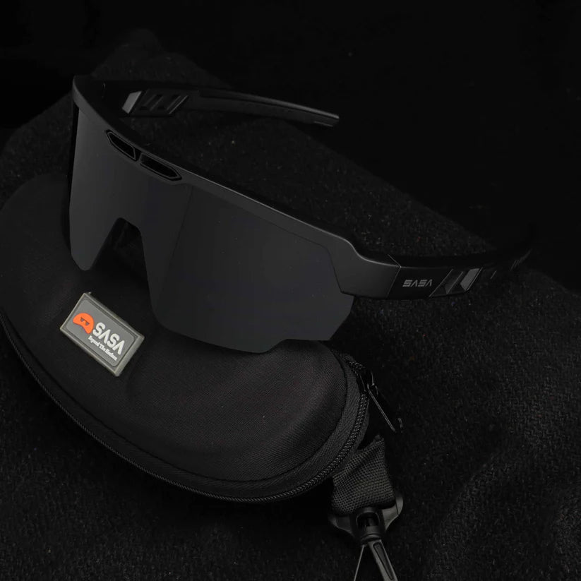 SASA Raptor Matte Black Frame Smoke Black Lens Sports Sunglasses
