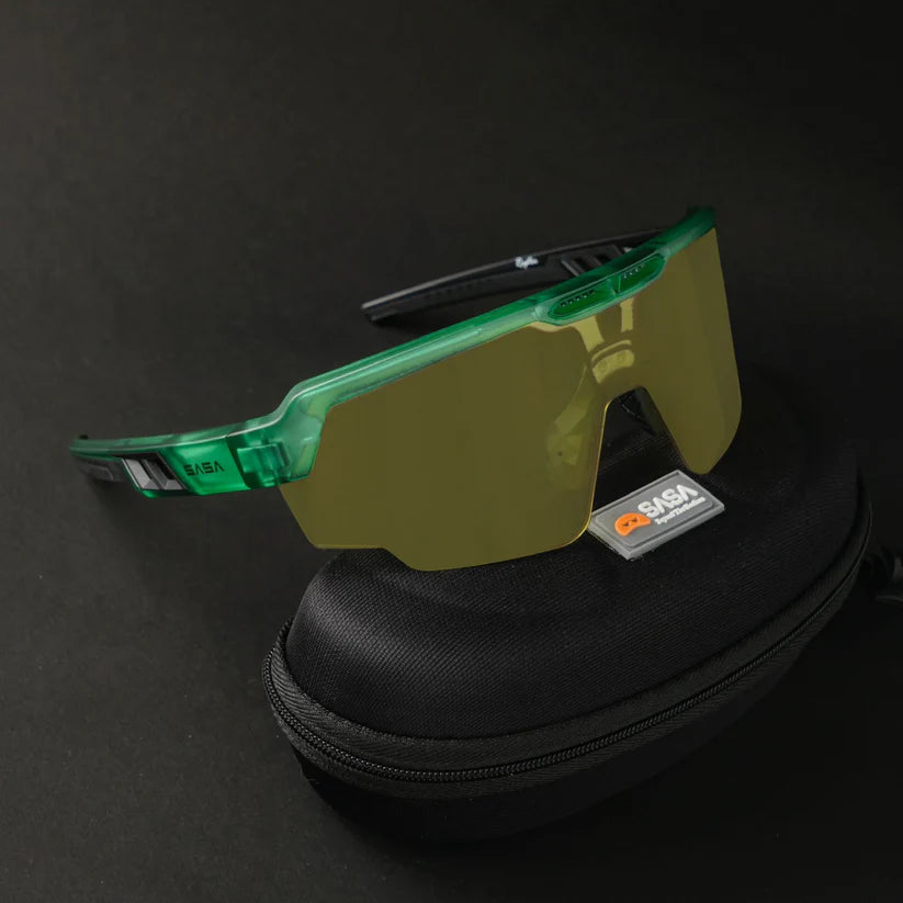SASA Raptor Translucent Green Frame Night Vision Lens Sports Sunglasses