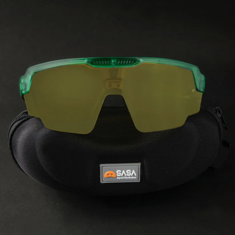 SASA Raptor Translucent Green Frame Night Vision Lens Sports Sunglasses