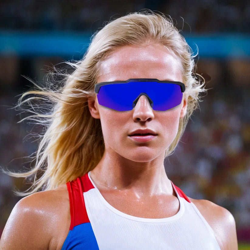 SASA Rebound Matte White Frame Ice Blue Revo Lens Sports Sunglasses