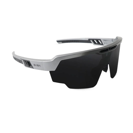 SASA Raptor Silver/Black Frame Black Smoke Lens Sports Sunglasses
