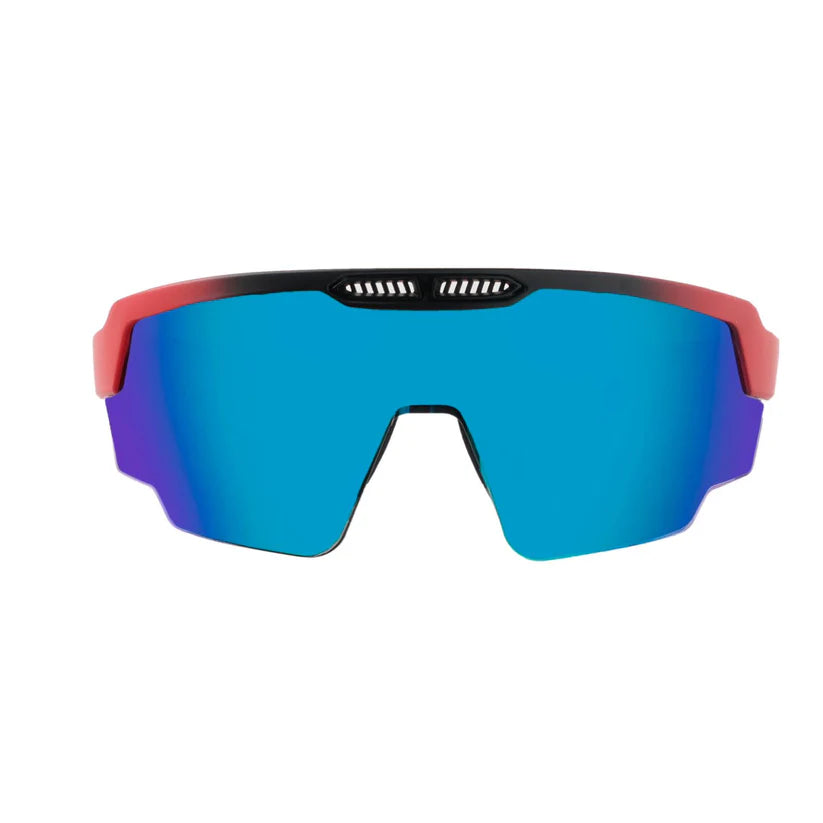 SASA Raptor Matte Red Frame Ice Blue Revo Lens Sports Sunglasses