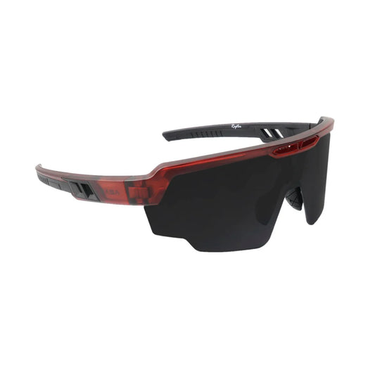 SASA Raptor Translucent Red Frame Smoke Black Revo Lens Sports Sunglasses