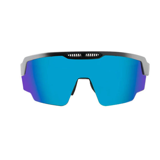 SASA Raptor Matte Silver/Black Frame Ice Blue Revo Lens Sports Sunglasses