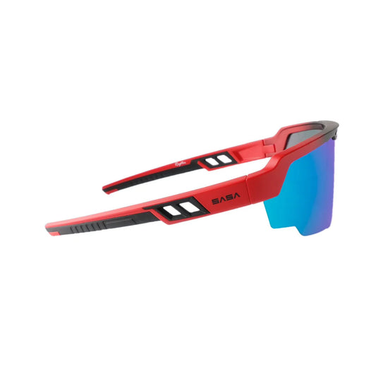 SASA Raptor Matte Red Frame Ice Blue Revo Lens Sports Sunglasses