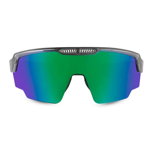 SASA Raptor Translucent Grey Frame Green Revo Lens Sports Sunglasses