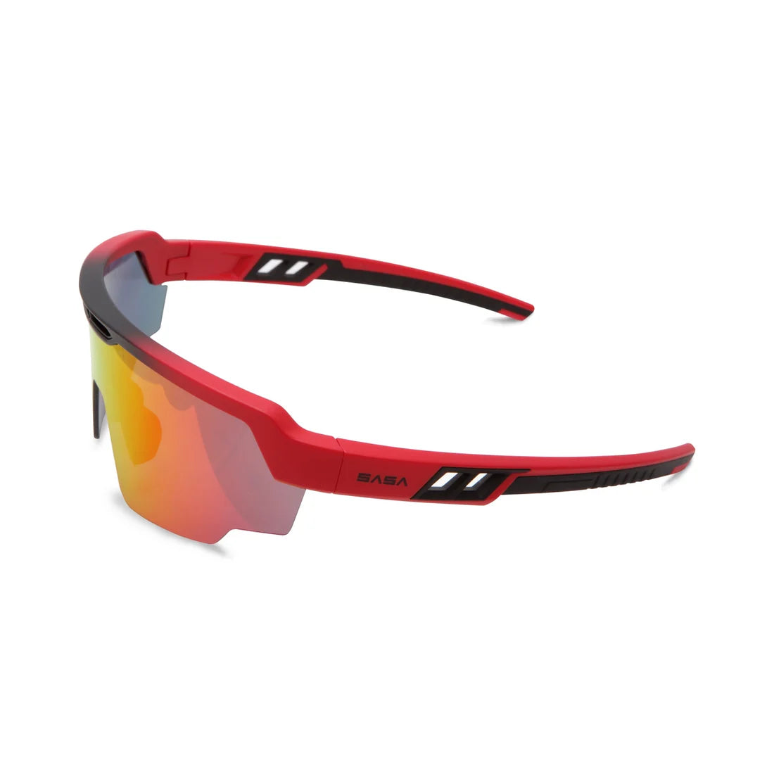 SASA Raptor Matte Red Frame Red Revo Lens Sports Sunglasses