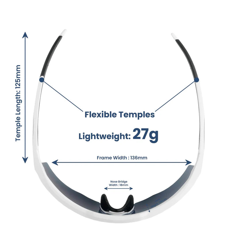 SASA Rebound Matte White Frame Ice Blue Revo Lens Sports Sunglasses