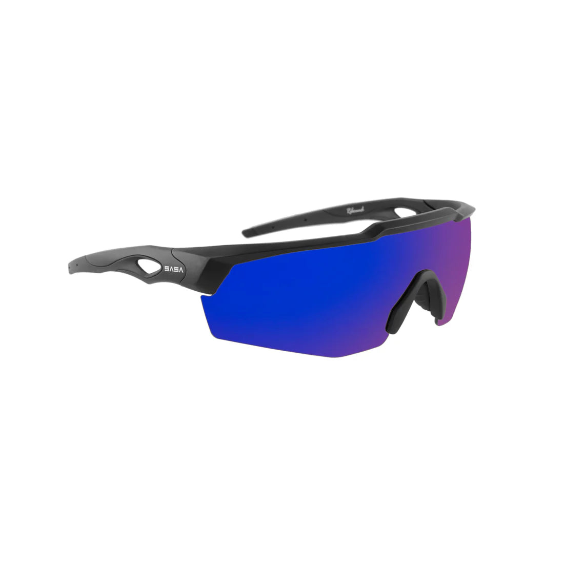 SASA Rebound Matte Black Frame Blue Lens Sports Sunglasses