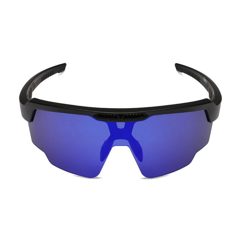 SASA Raptor Matte Black Frame Blue Revo Lens Sports Sunglasses