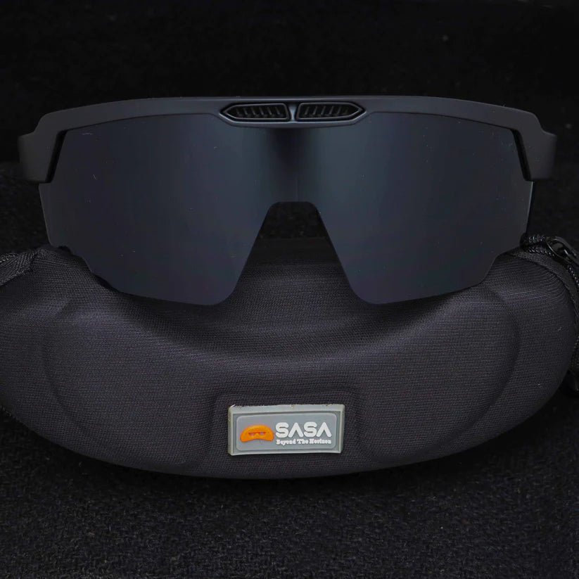 SASA Raptor Matte Black Frame Smoke Black Lens Sports Sunglasses
