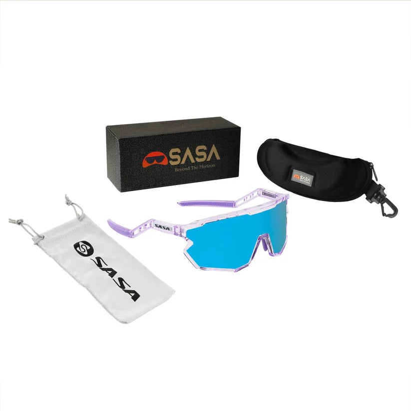 SASA Z-Series Prismatic Purple Frame with Ice Blue Lens Sports Sunglasses
