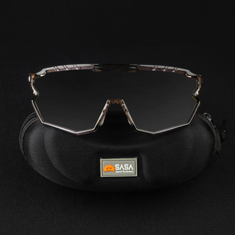 SASA Z-Series Prismatic Grey Frame with Smoke Black Lens Sports Sunglasses