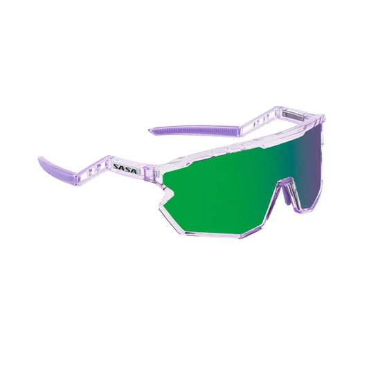 SASA Z-Series Prismatic Purple Frame Green Revo Lens Sports Sunglasses