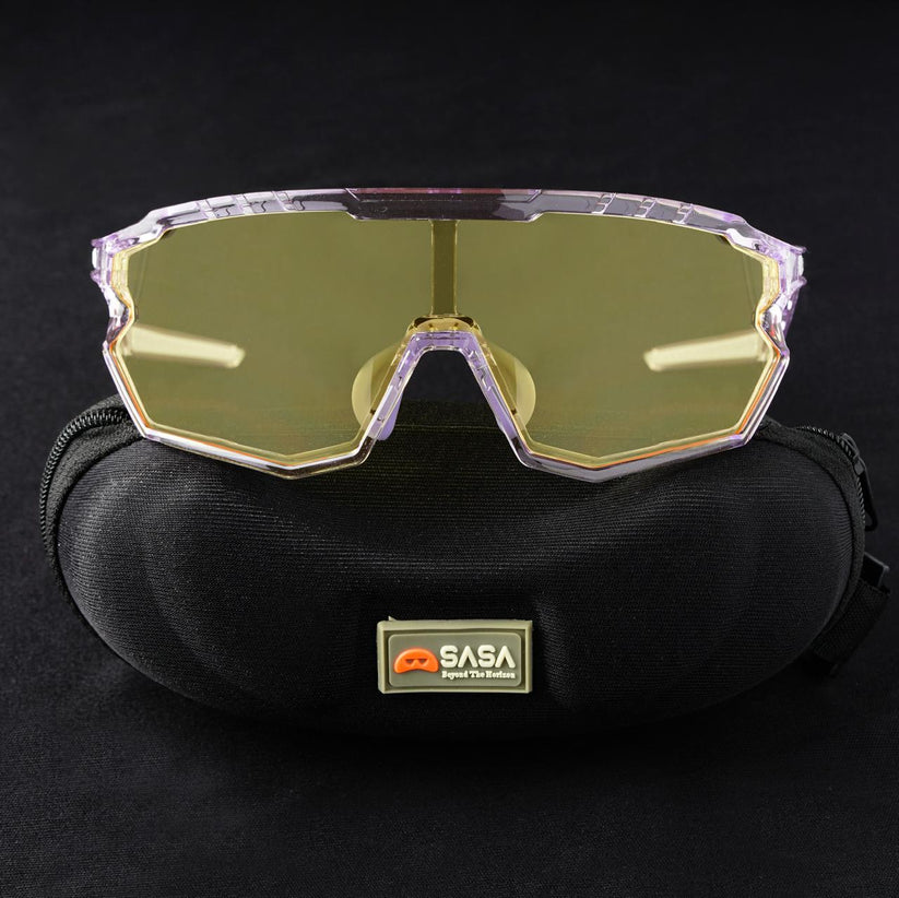 SASA Z-Series Prismatic Purple Frame with Night Vision Lens Sports Sunglasses