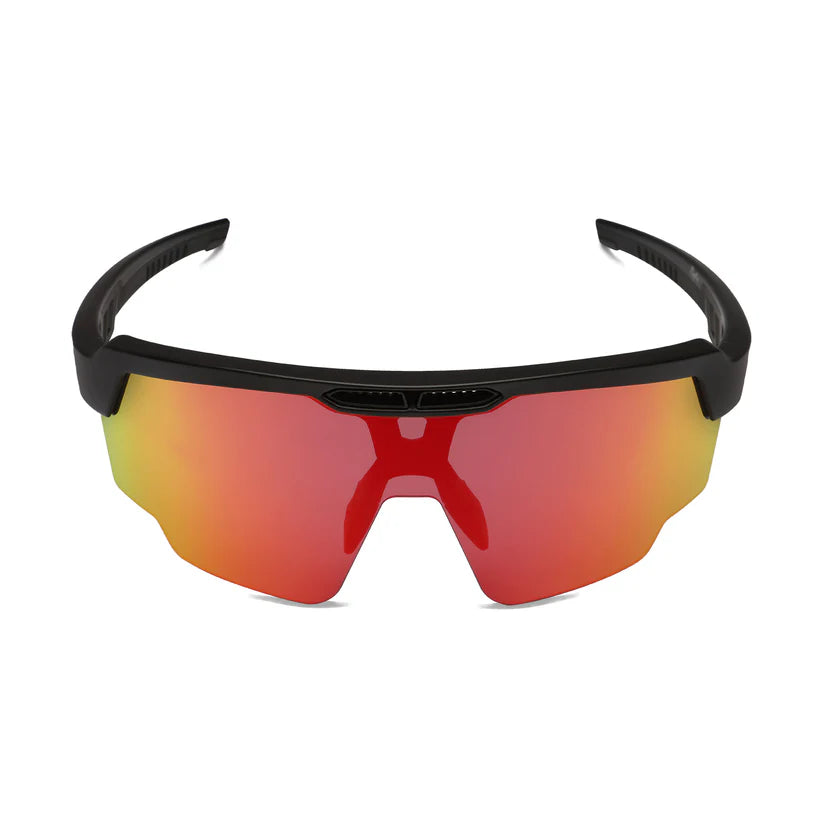 SASA Raptor Matte Black Frame Red Revo Lens Sports Sunglasses