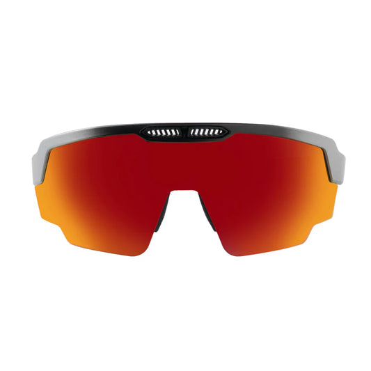 SASA Raptor Matte Silver/Black Frame Red Revo Lens Sports Sunglasses