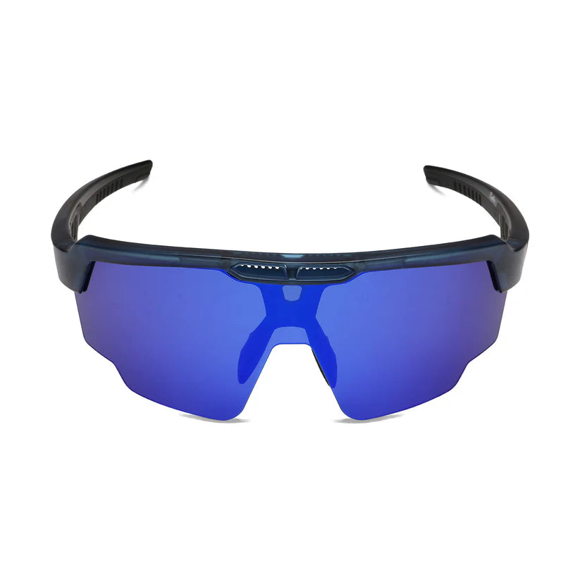 SASA Raptor Translucent Blue Frame Blue Revo Lens Sports Sunglasses