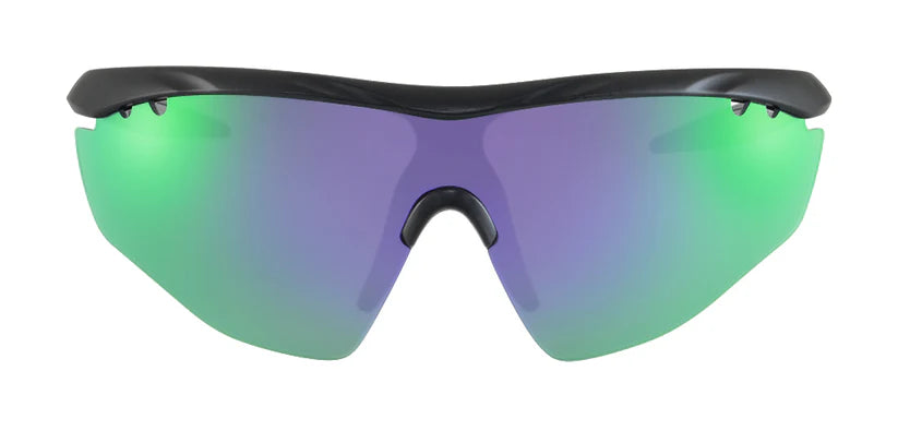 SASA Matte Black Frame Purple Revo Lens Sports Sunglasses