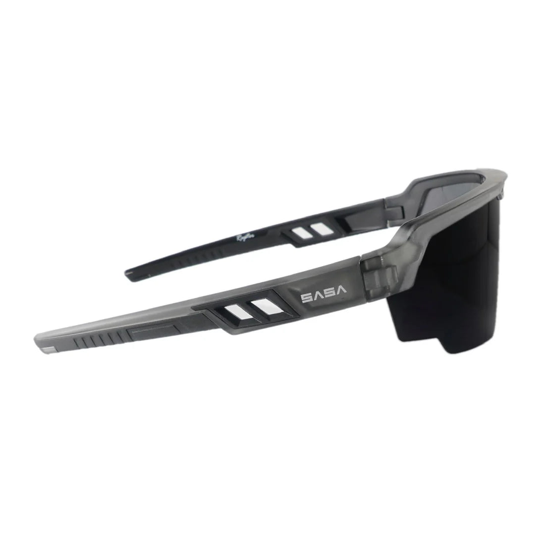 SASA Raptor Translucent Grey Frame Smoke Black Lens Sports Sunglasses