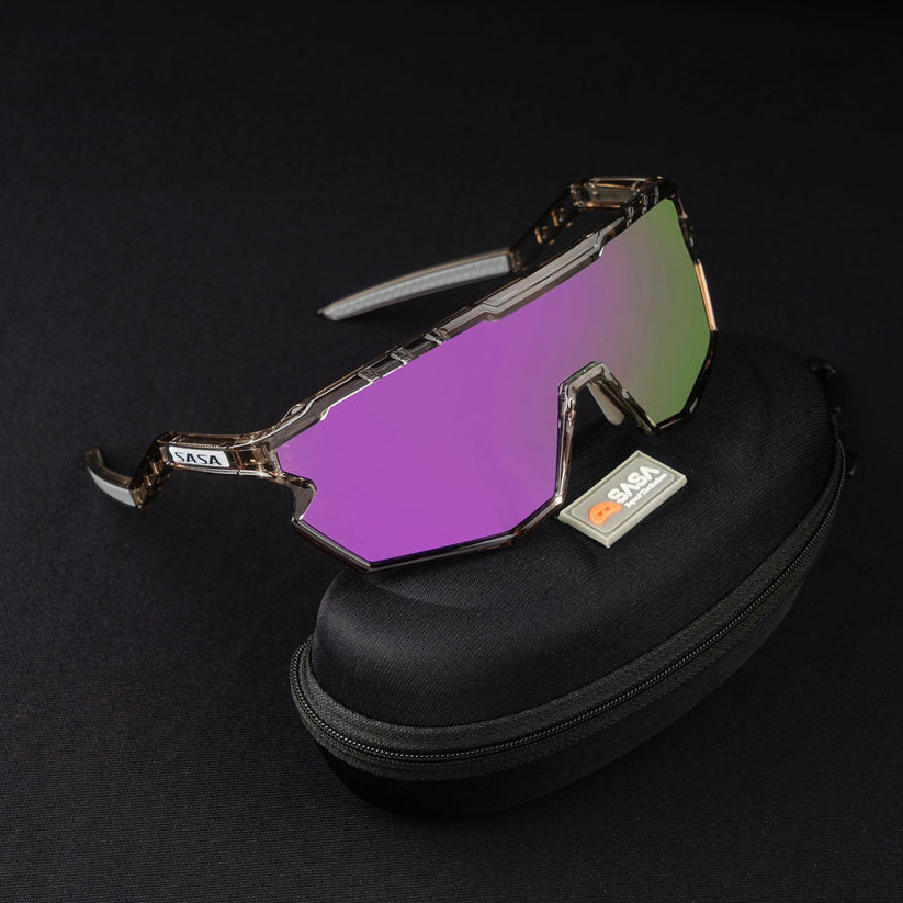 SASA Z Series Prismatic Grey Frame with Purple Revo Lens Sports Sunglasses
