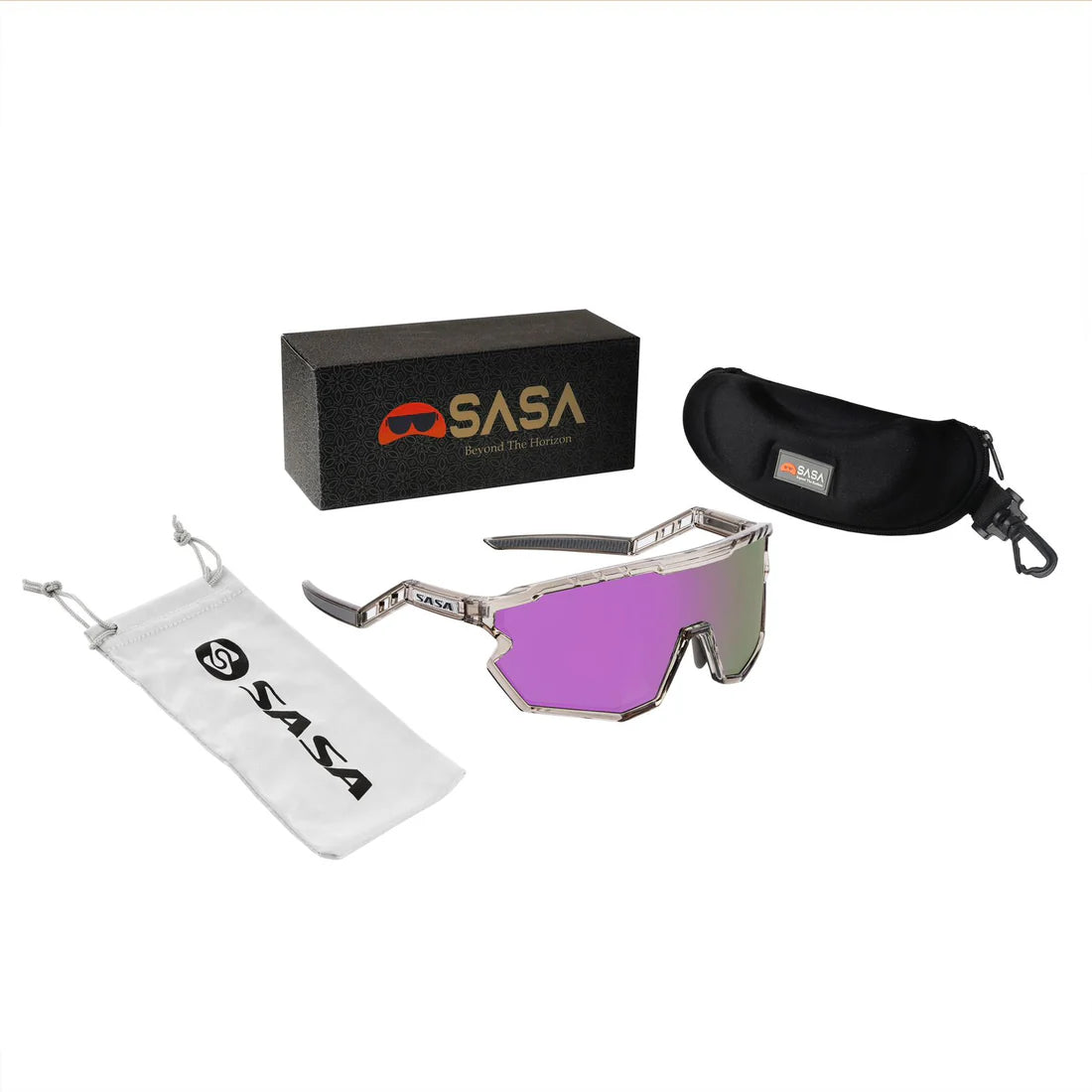 SASA Z Series Prismatic Grey Frame with Purple Revo Lens Sports Sunglasses