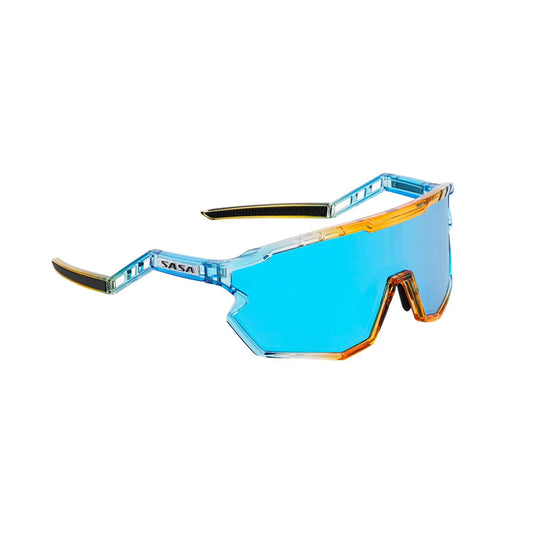 SASA Z Series Prismatic Blue/Orange Frame with Ice Blue Revo Lens Sports Sunglasses