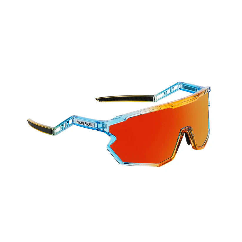 SASA Z Series Prismatic Blue / Orange Frame with Red Revo Lens Sports Sunglasses