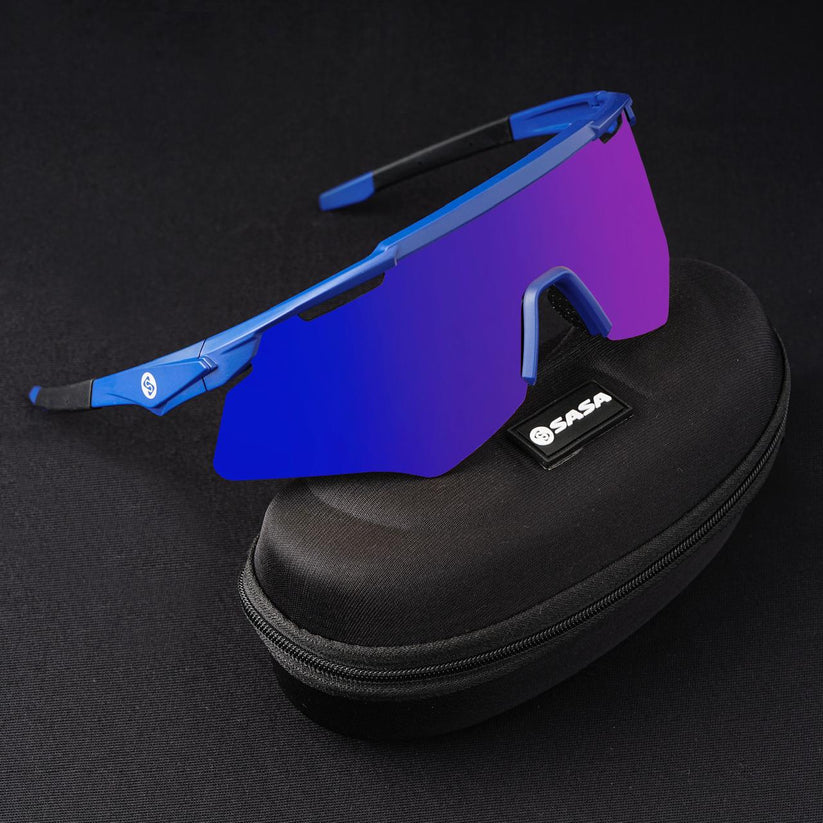 SASA M-Series Blue Frame Blue Revo Lens Sports Sunglasses