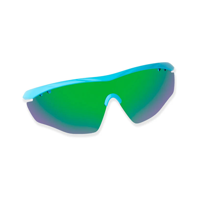 SASA Hawkeye Matte Turquoise Blue Frame Green Revo Lens Sports Sunglasses