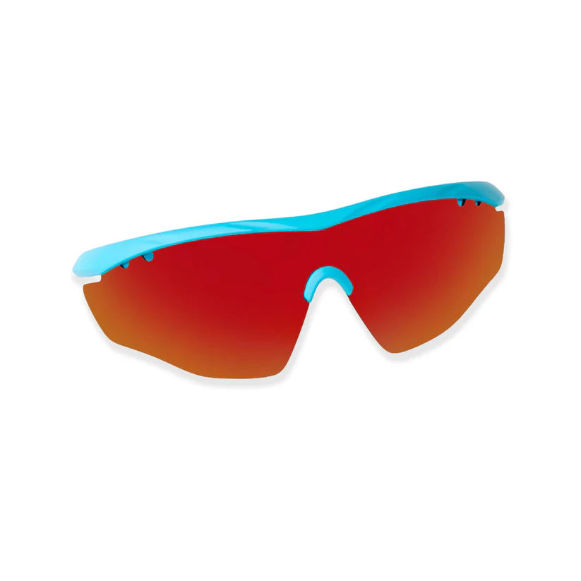 SASA Hawkeye Matte Turquoise Blue Frame Red Revo Lens Sports Sunglasses