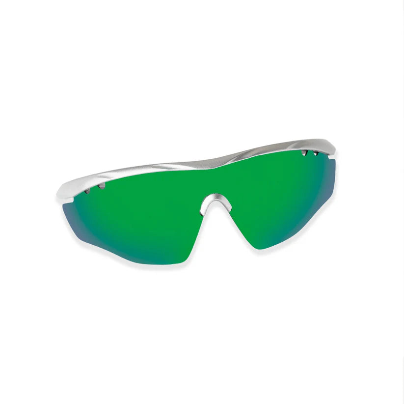 SASA Matte Silver Frame Green Revo Lens Sports Sunglasses