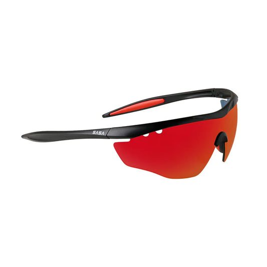 SASA Hawkeye Matte Black Frame Red Revo Lens Sports Sunglasses