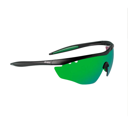 SASA Hawkeye Matte Black Frame Green Revo Lens Sports Sunglasses