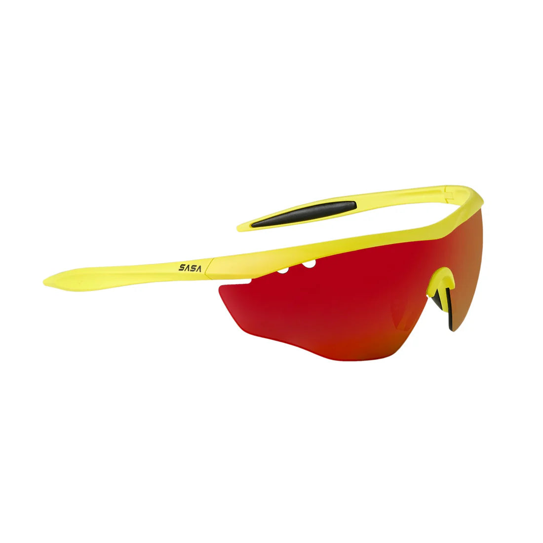 SASA Hawkeye Neon Yellow Frame Red Revo Lens Sports Sunglasses