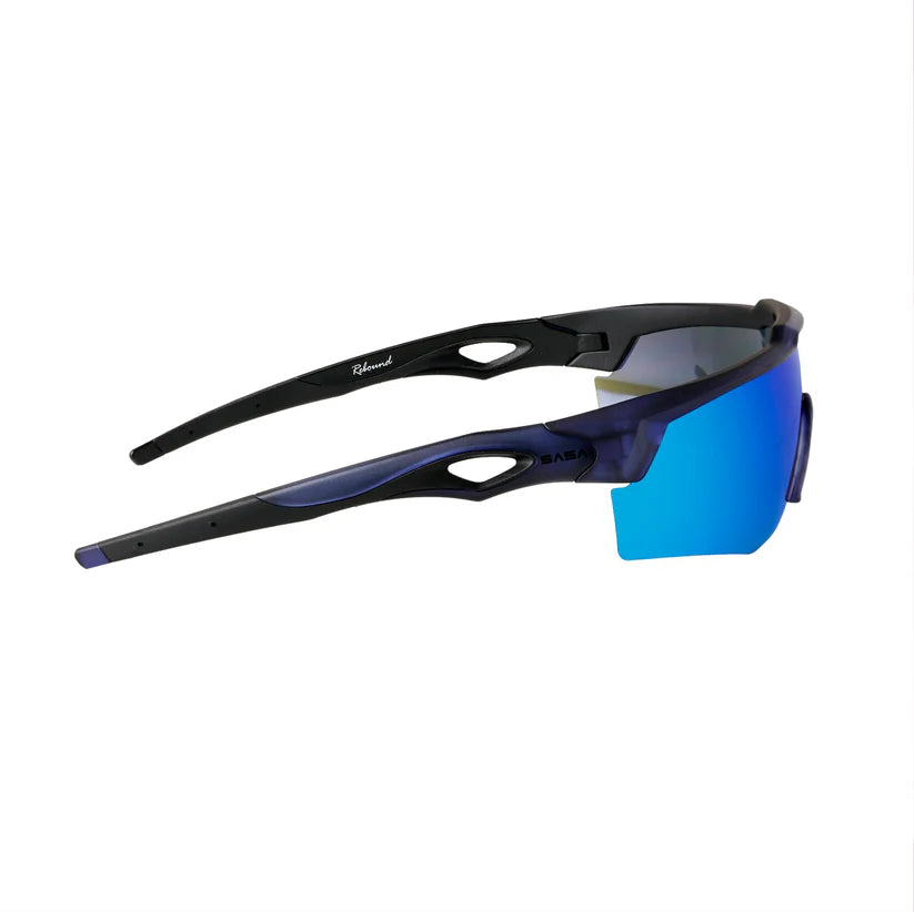SASA Rebound Translucent Blue Frame Ice Blue Revo Lens Sports Sunglasses
