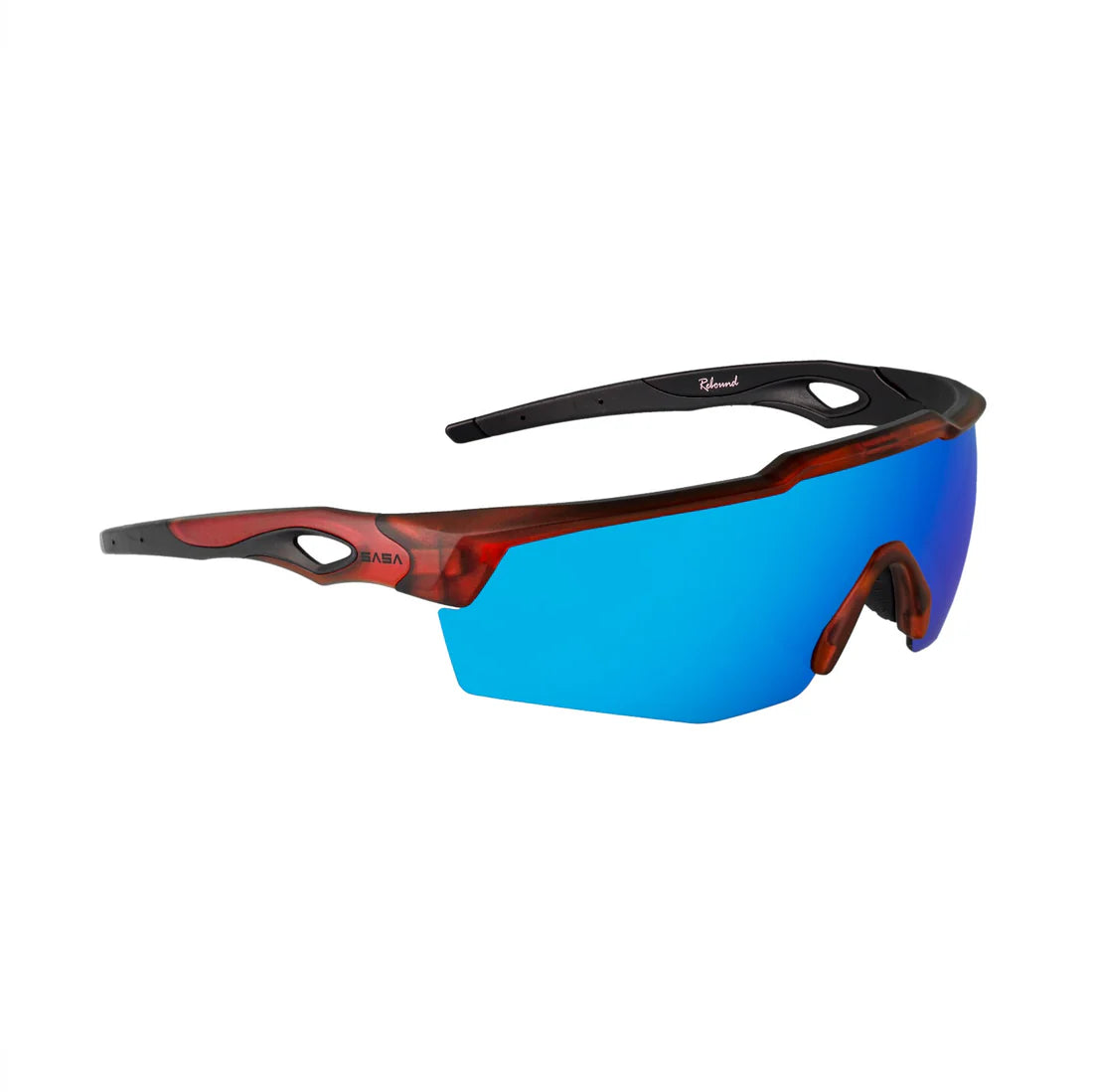 SASA Rebound Translucent Red Frame Ice Blue Revo Lens Sports Sunglasses
