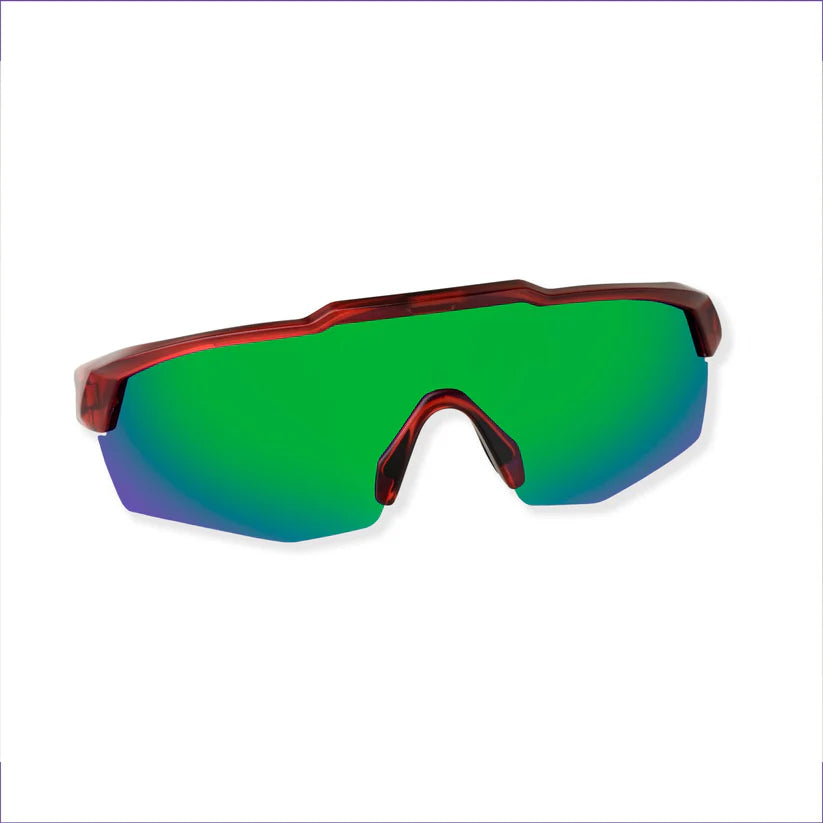SASA Rebound Translucent Red Frame Green Revo Lens Sports Sunglasses