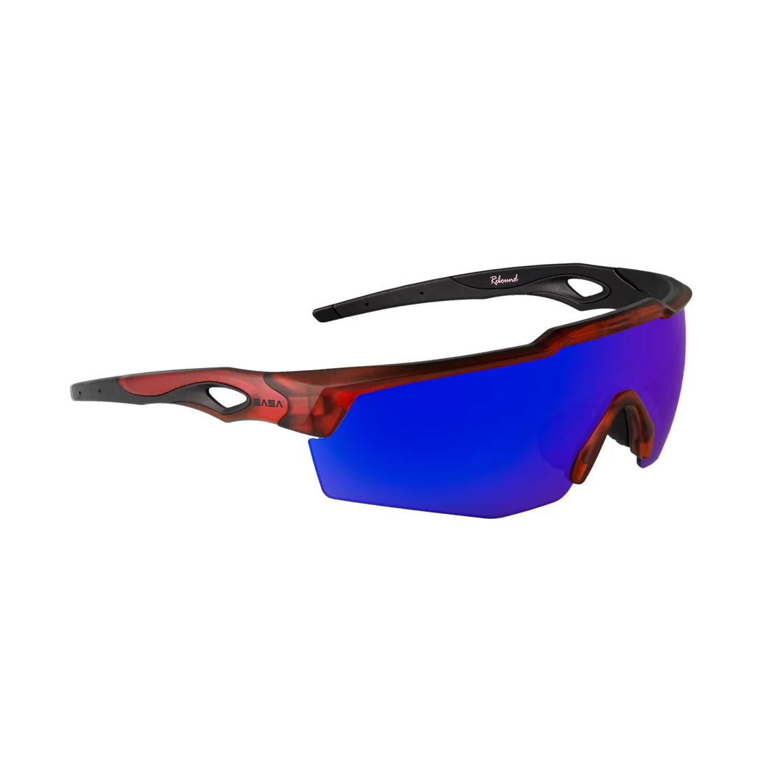 SASA Rebound Translucent Red Frame Blue Revo Lens Sports Sunglasses