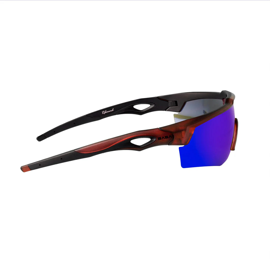 SASA Rebound Translucent Red Frame Blue Revo Lens Sports Sunglasses