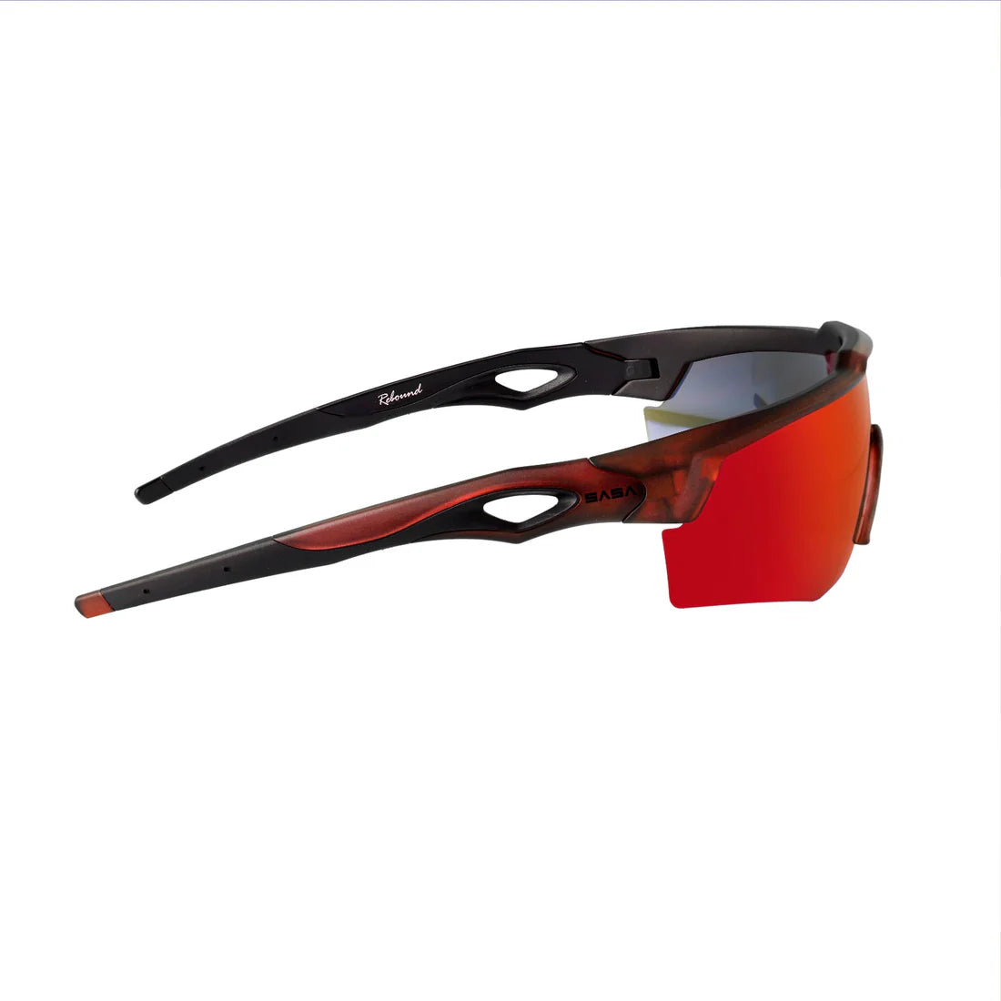 SASA Rebound Translucent Red Frame Red Revo Lens Sports Sunglasses