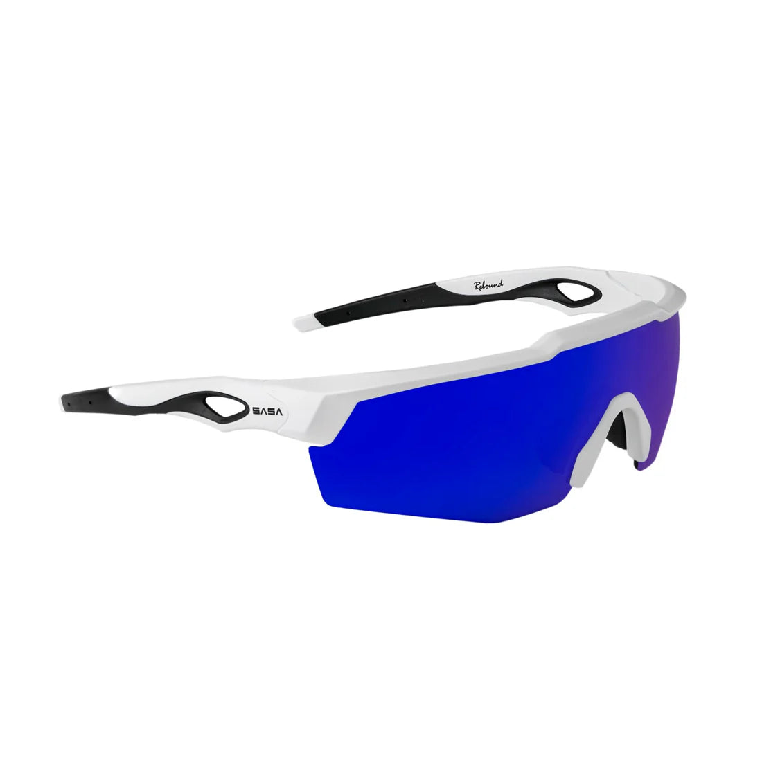 SASA Rebound Matte White Frame Blue Lens Sports Sunglasses