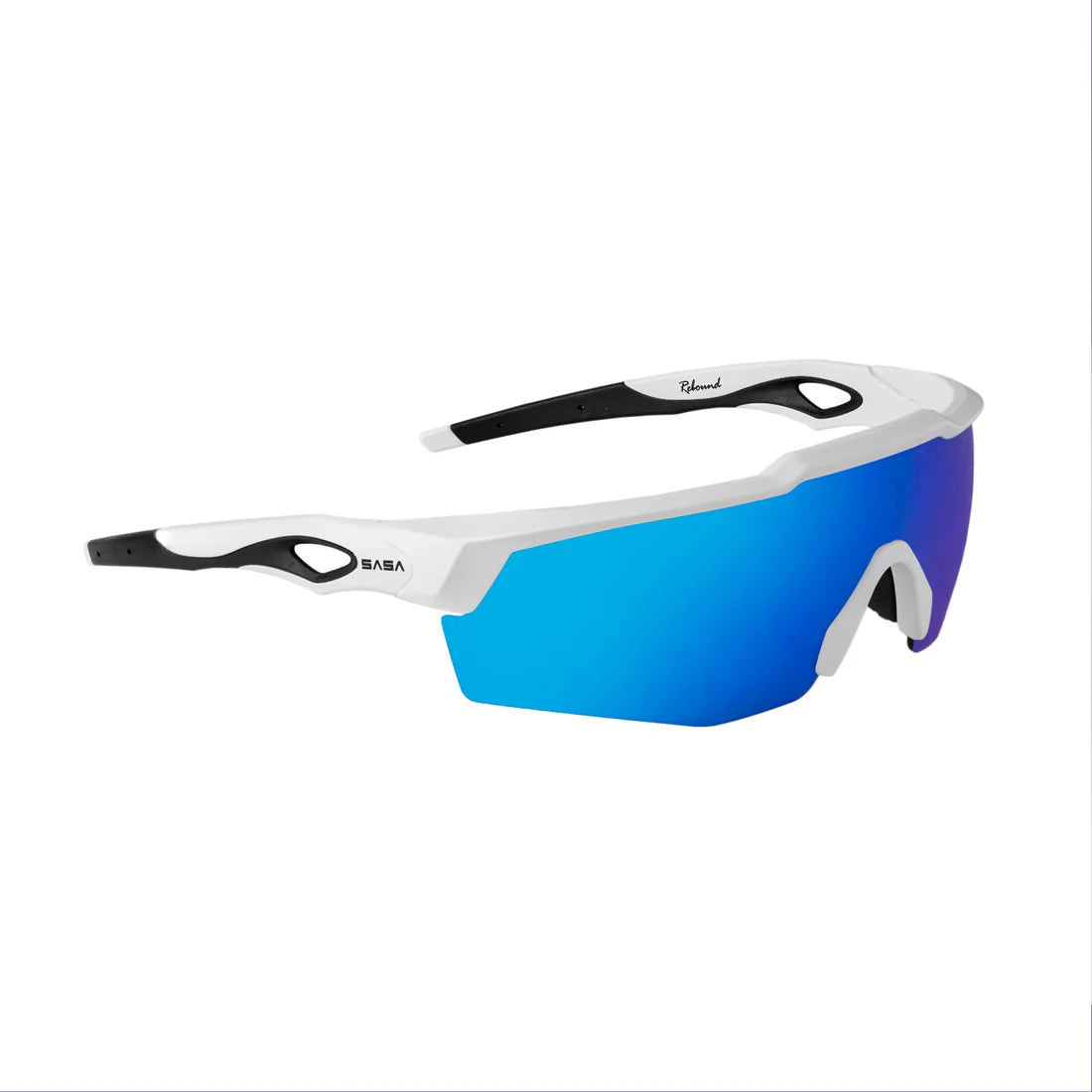 SASA Rebound Matte White Frame Ice Blue Revo Lens Sports Sunglasses