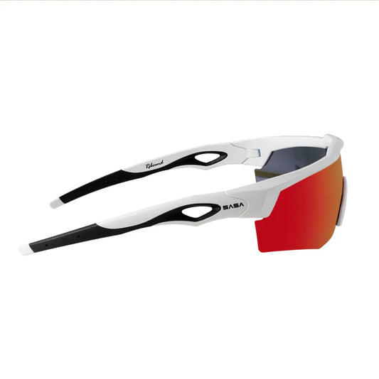 SASA Rebound Matte White Frame Red Revo Lens Sports Sunglasses