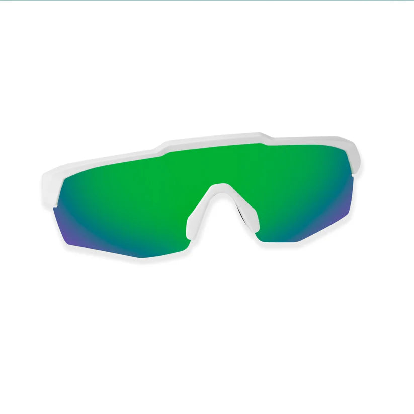 SASA Rebound Matte White Frame Green Revo Lens Sports Sunglasses